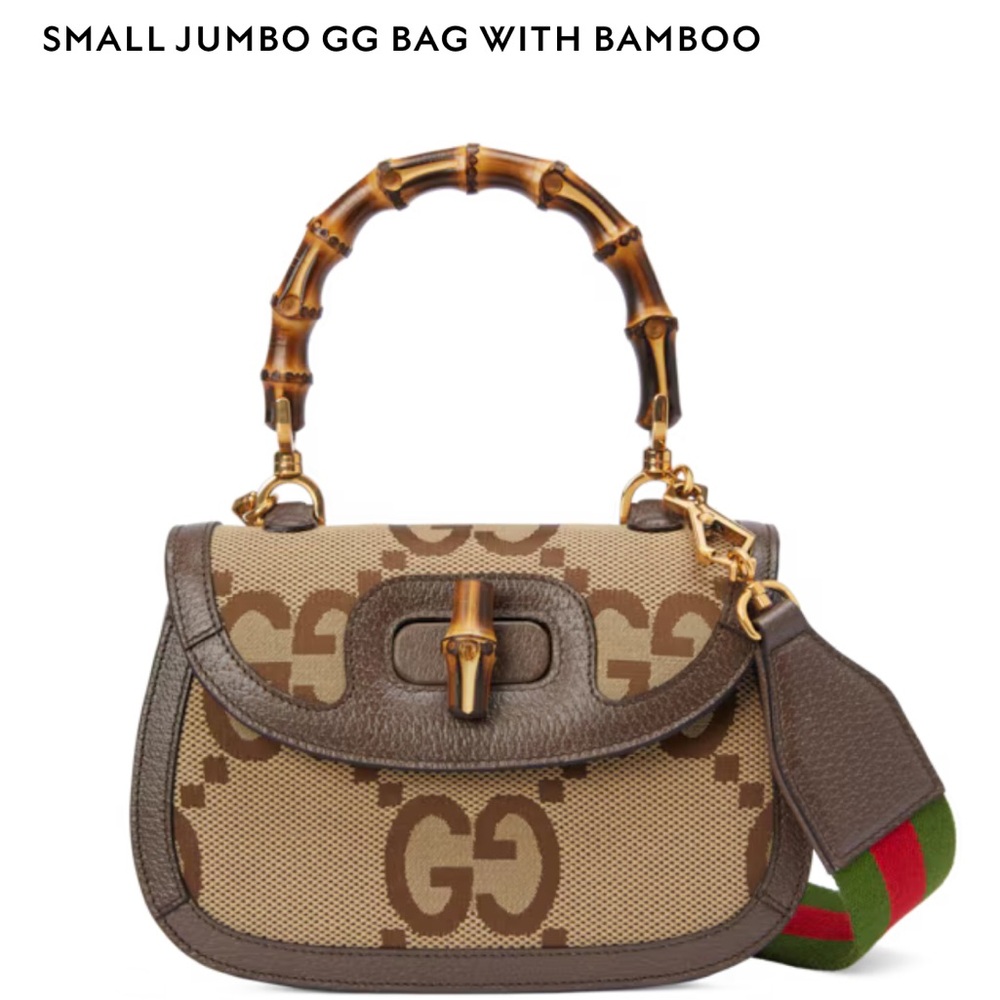 Gucci Brown GG Canvas Bamboo Handle Bag